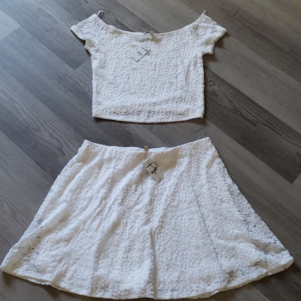 Express 2 piece crop top  and skirt